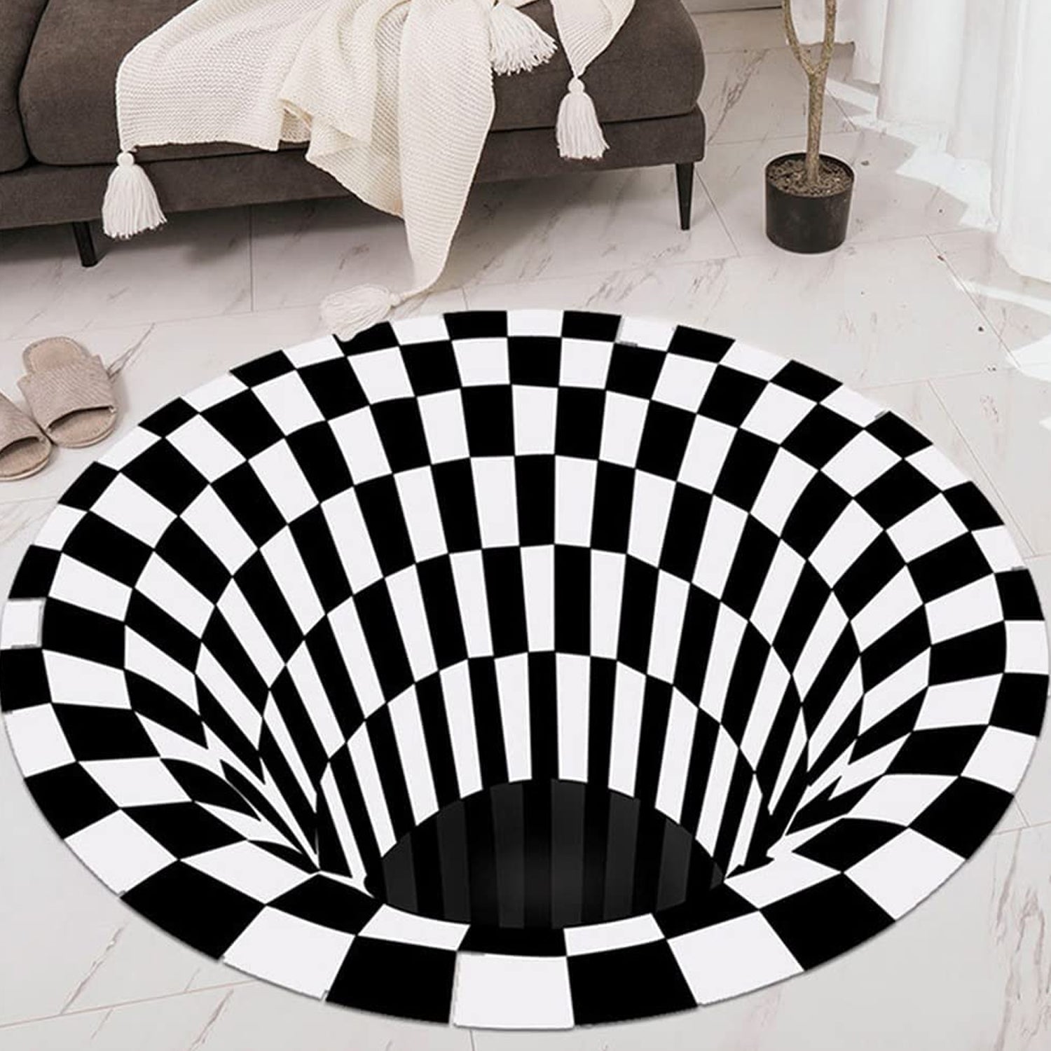 3D Space Round Carpet, Floor Mat Non-Woven Doormat (1 Pc / 78 Cm) 3D Space Round Carpet, Floor Mat Non-Woven Doormat (1 Pc / 78 Cm)